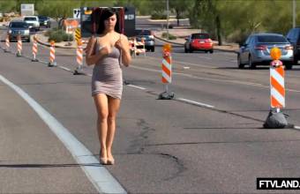 Down The Busy Highway Taking Her Dress Off