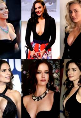 Beauties In Black: Scarlett Johansson, Gal Gadot, Brie Larson, Hayley Atwell, Eva Green, Anne Hathaway