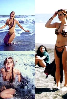 Carrie Fisher…slave Leia On The Beach