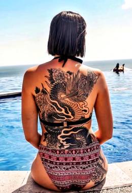Japanese Back Tattoo By © Tomtom Tattoo.