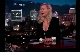 Brie Larson Talking About Her Breast Size On Jimmy Kimmel