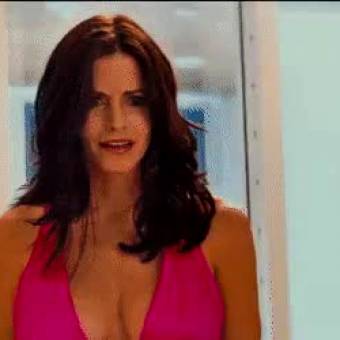 Courteney Cox Sexy Cleavage In Pink